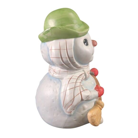 Vintage Mann Korea Cheerful Snowman Ceramic Music Box 8" - Picture 2 of 6